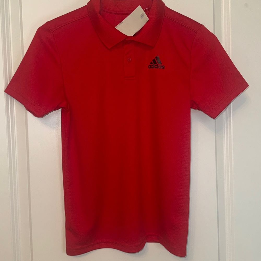 Adidas Kids Golf Polo Shirt in Bold Red size 8 and new with tags!